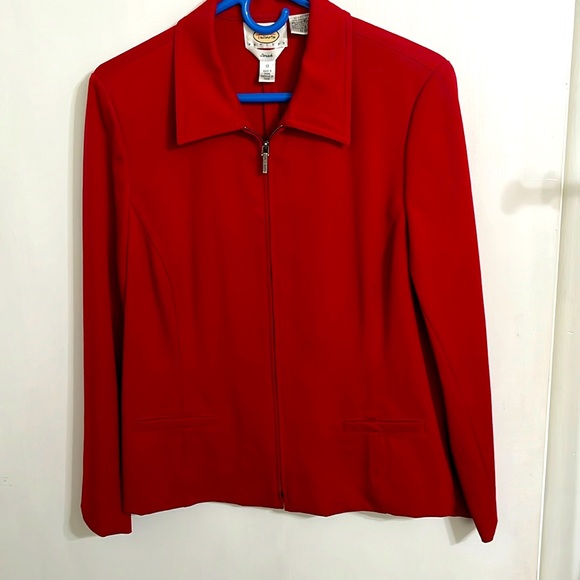 Talbots Petite stretch, red jacket, sporty spring or fall - Picture 1 of 5